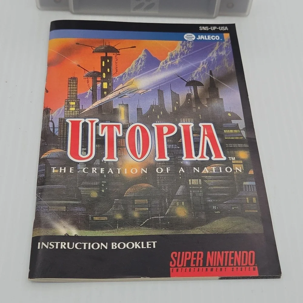 Utopia The Creation of a Nation SNES Nintendo 1992 Jaleco SNS-UP-USA Cart Manual